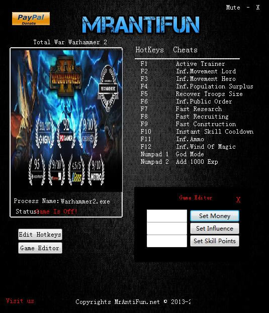 全面战争:战锤2修改器_全面战争:战锤2十六修改器 v1.3.0 MrAntiFun版-开心电玩