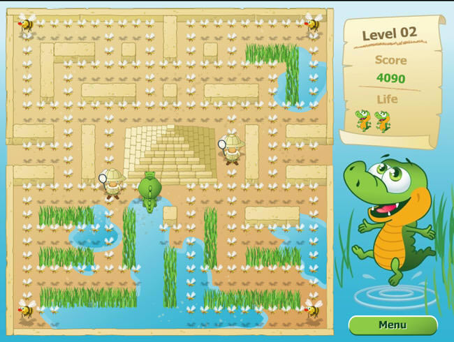和吃豆人相似的游戏-勇敢的小鳄鱼下载(Schnapp-Dich)绿色硬盘版